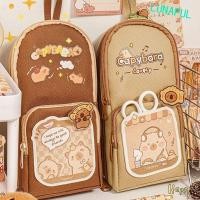 ราคา Lunapul กระเป๋านักเรียนกระเป๋าดินสอ Capybara ความจุขนาดใหญ่ซิปผ้าใบอเนกประสงค์ Ins กระเป๋าเครื่องเขียนเด็กผู้หญิง (28506821094)