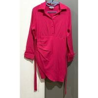 ราคา เดรสเชิ้ตสั้นแขนยาวสีชมพูบาบี้ งานป้าย BASIC ลายผ้าย่นยืดหยุ่น ผูกเอวได้ซิปข้าง อก 36 เอว 30 สะโพก 36 ยาว 33 นิ้ว (25434903350)