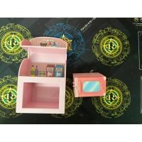 ราคา ของเล่น บ้านตุ๊กตา มือสอง ชั้นวางของ เตาไมโครเวฟ สีชมพู (22668426168)