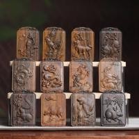 ราคา ไม้กฤษณาไม้แกะสลักราศีปลอดภัยและปลอดภัยบัตรด้านเดียวจี้งานฝีมือไม้แกะสลักราศีจี้แบบพกพา (25635036762)