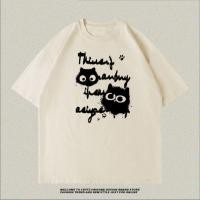 ราคา Cp 240g Heavy เสื้อยืดผู้หญิงผ้าฝ้ายอเมริกันการ์ตูนพิมพ์เสื้อยืดแขนสั้นผู้หญิงฤดูร้อนลําลองหลวม All Match Top อินเทรนด์ (25878040135)