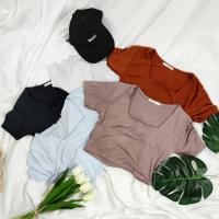 ราคา PANG เสื้อครอปแขนสั้นคอเหลี่ยมตรง No 164 (25977181525)