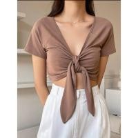 ราคา PANG เสื้อครอป ครอปสายฝอ ผูกเชือกหน้า ใส่ได้ 2แบบ เก๋สุด พลาดไม่ได้แล้ว No 216 (24727185530)