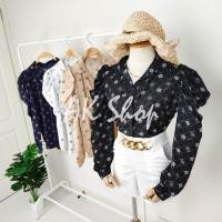 ราคา PANG เสื้อเชิ๊ตคอปกแขนยาว ลายดอกแชนแนล No 079 (24677182607)