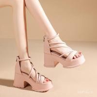 ราคา Moprey รองเท้าแตะส้นสูงแบบโรมันสำหรับผู้หญิงเพิ่มความสูงภายใน7ซม แพลตฟอร์มกันน้ำส้นหนาพื้นนิ่มเปิดนิ้วเท้าแบบเปิดนิ้วเท้ากันลื่นสวมใส่สบายรองเท้าแตะแบบลำลองผู้หญิง (27058967674)