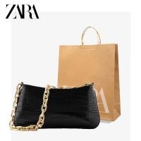 ราคา Zara ใหม่ กระเป๋าสะพายไหล่ ใต้วงแขน พิมพ์ลายสัตว์ หนังจระเข้ แต่งสายโซ่คล้อง แฟชั่นสําหรับสตรี (23858977675)