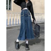 ราคา คุณภาพสูงสไตล์ใหม่ 2022 สไตล์ใหม่ Fishtail กระโปรงยีนส์หญิง Retro เอวสูง Slimmer ดู A Line กระโปรงยาวปานกลาง (28755197800)