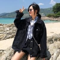 ราคา เสื้อผ้าผู้หญิงแนะนํา แฟชั่นแจ็คเก็ตยีนส์สีดําผู้หญิง 2024 ฤดูใบไม้ร่วงใหม่สไตล์เกาหลีหลวมทุกการแข่งขัน ผอมลง ดูแจ็คเก็ตลําลองไหล (28408291267)