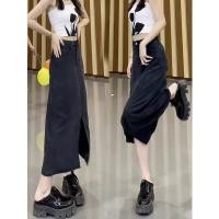 ราคา เอวสูง Slimmer ดูขนาดใหญ่แยกความยาวกลาง a Line กระโปรงยีนส์ (28005200696)