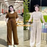 ราคา ชุดเซ็ตสาวอวบ เสื้อ กางเกง ผ้าบุ้งยืดเยอะเนื้อนิ่มใส่สบาย ฮ893 (10399611221)