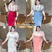 ราคา เดรสสาวอวบ อก38 44 ผ้าซาร่าแต่งอกแจ็คการ์ด ลายสวยแขนระบายลูกไม้ ฮ858 (20691846120)