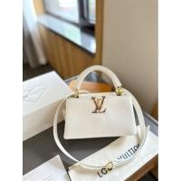 ราคา กระเป๋าถือ LV Capucines 15cm สีขาว ชมพูดํา (27257720430)