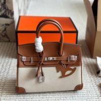 ราคา กระเป๋าหนังแคนวาส Hermes Birkin 25 (26707860947)