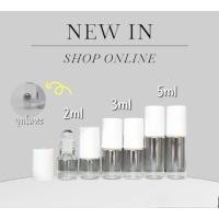 ราคา ขวดลูกกลิ้ง ขวดใส ฝาขาว ขวดน้ำหอม ขวดน้ำมัน ขวดพิมเสน 1ml 2ml 3ml 5ml (8424288105)