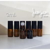 ราคา ขวดลูกกลิ้ง ขวดแก้ว ขวดสีชา ฝาดำ ขนาด 3ml 12ขวด (26006284323)