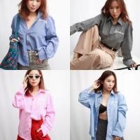 ราคา Swanflower มาใหม่ swan long shirt เสื้อเซิ้ตแขนยาว แบบโอเวอร์ไซส์ มีไซส์เดียว ขนาดหน้าอก 42 ยาว 26 กระดุมสีแดง (29758254249)