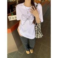 ราคา Papaya เสื้อยืด โอเวอร์ไซส์ เสื้อยืดเกาหลี ผ้าคอตตอน100 เสื้อยืด ลูกไม้โบว์สีดำ ใส่สบายจ้า เนื้อนุ่ม WS1015 (22864586246)