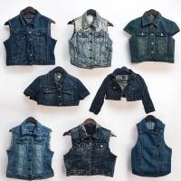 ราคา พร้อมส่ง เสื้อแขนกุด กั้กยีนส์ผู้หญิง คอปก แฟชั่นเกาหลี คลุมกันแดด ทรงครอป (24785098307)