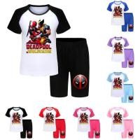 ราคา deadpool เสื้อเดดพูลและกางเกงขาสั้น ชุดกีฬาลําลองสําหรับเด็ก (29058485767)
