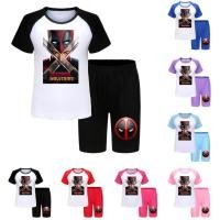 ราคา deadpool เสื้อเดดพูลและกางเกงขาสั้น ชุดกีฬาลําลองสําหรับเด็ก (28608485718)