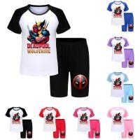 ราคา deadpool เสื้อเดดพูลและกางเกงขาสั้น ชุดกีฬาลําลองสําหรับเด็ก (26058652416)