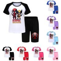ราคา deadpool เสื้อเดดพูลและกางเกงขาสั้น ชุดกีฬาลําลองสําหรับเด็ก (26058647459)