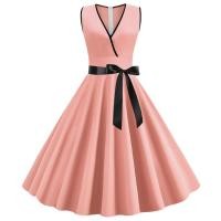 ราคา Retro Hepburn สไตล ์ ชุดแขนกุด A Line ชุดชุดราตรีผู ้ หญิง (25781618736)