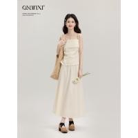 ราคา OYANXI เรียบง่าย ขาว ท็อป อารมณ์ การเดินทาง สลิม แฟชั่น ชุดเดรส สูท (26709424901)