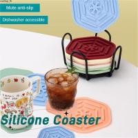 ราคา ถ้วยซิลิโคน Coaster รอบ Retro รูปแบบท่อระบายน้ำความร้อนฉนวนกันความร้อนนุ่มกาวชา Coaster กล่องเก็บชั้นวาง (29052771334)