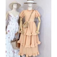 ราคา เดรสขนมชั้น สีส้มอมน้ำตาล (19008708386)