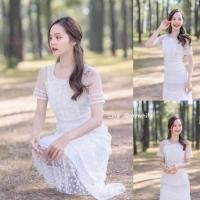ราคา เดรสลูกไม้สีขาว แบรนด์ My White (18888414799)