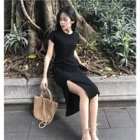 ราคา เดรสผ่าข้าง เดรสสีดำ (2135642745)