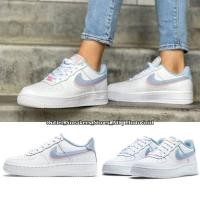 ราคา รองเท้า Nike Air Force 1 LV8 GS Baby Blue Pink Double Swoosh Women แท้ ส่งฟรี (18980099323)