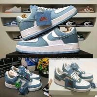 ราคา รองเท้า Nike Air Force 1 Denim Blue AF1 Jean Blue ใส่ได้ทั้ง ชาย หญิง ส่งฟรี (22845873427)