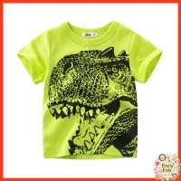 ราคา พร้อมส่ง เสื้อยืดแขนสั้น ผ้าฝ้าย ลายการ์ตูนไดโนเสาร์ สําหรับเด็กผู้ชาย อายุ 1 10 ปี (19771881200)