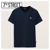 ราคา 7th Street เสื้อยืด รุ่น ZSL016 โลโก้โลหะ สีกรมท่า (24763785681)