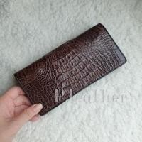 ราคา P leather กระเป๋าสตางค์หนังจระเข้แท้ กระเป๋าหนังแท้ พับยาว พร้อมส่ง (11357689356)