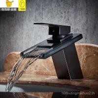 ราคา American Black Creative Waterfall ก๊อกน้ำอ่างล้างหน้าร้อนและเย็นแบบหลุมเดียวก๊อกน้ำอ่างล้างหน้าทองแดงทั้งหมด (28809800827)