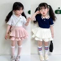 ราคา ชุดเสื้อโปโล กระโปรงพลีท ทรงเอ สีขาว แฟชั่นฤดูร้อน สําหรับเด็กผู้หญิง (24466000717)