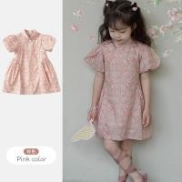 ราคา สาวแขนสั้น กี่เพ้า เด็กสไตล์จีนพัฟแขนชุดกี่เพ้าสีชมพู (24233707615)