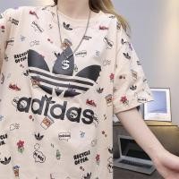 ราคา Adidas เสื้อยืดลําลอง ผ้าฝ้าย แขนสั้น คอกลม พิมพ์ลาย สําหรับผู้ชาย และผู้หญิง (19775142663)
