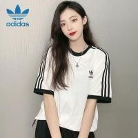 ราคา เสื้อยืดแขนสั้น คอกลม ผ้าฝ้าย 100 ปักลายโลโก้ Adidas สําหรับผู้ชาย และผู้หญิง (25374128239)