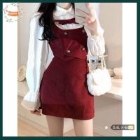 ราคา ชุดสีแดง ชุดคริสต์มาส ชุดคริสมาสต์ เดรส ชุดสีแดง ใหม่ ชุดเสื้อเชิ้ตกระโปรง คอปกตุ๊กตา ลายเชอร์รี่ ส (29007296890)