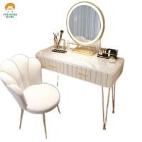 ราคา พร้อมส่ง เครื่องโต็ะแป้ง พร้อม โต็ะ เก้าอี้ กระจก ชุดโต็ะแต่งหน้า ระจกLED ไฟ3สี เก้าอี้แต่งหน้าสวยๆ ขนาด80 40 76ซม (27800431721)