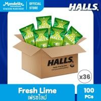 ราคา ยกลัง 36 ถุง Halls Fresh Lime ฮอลล์ ลูกอมสอดไส้กลิ่นเฟรชไลม์ แบบถุง 100 เม็ด 280 กรัม (22859184343)