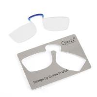 ราคา Cyxus แว่นอ่านหนังสือ Clip on สะพานจมูกสีฟ้าแบบพกพาสําหรับผู้ชายและผู้หญิง 1 00 ถึง 3 00 2061 (28057229120)