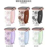 ราคา SAKURA สายแกะสลักสองสีเหมาะสำหรับ Apple Watch 87 1 2 3 4 5 6 se Apple Watch ultra (26906924804)