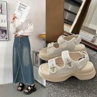 ราคา ยางหนึ่งคำหัวเข็มขัดเข็มขัดมัฟฟินด้านล่างเปิดนิ้วเท้ารองเท้า Velcro PU (28852425837)