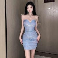 ราคา Insker ชุดเดรสกระโปรงเซ็กซี่ คอวี ประดับกลิตเตอร์ รัดรูป เหมาะกับฤดูร้อน สําหรับสตรี (18928829347)