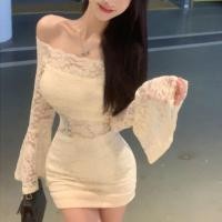 ราคา Insker ชุดเดรสกระโปรง เปิดไหล่ แขนกระดิ่ง เข้ารูป แต่งลูกไม้ แฟชั่นฤดูใบไม้ร่วง สําหรับสตรี (24510066411)